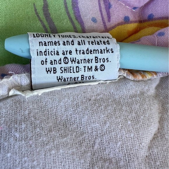 Y2K Looney Tunes Tweety Bird Patchwork Quilted Blanket Pastels 38x60 GUC - Picture 14 of 16